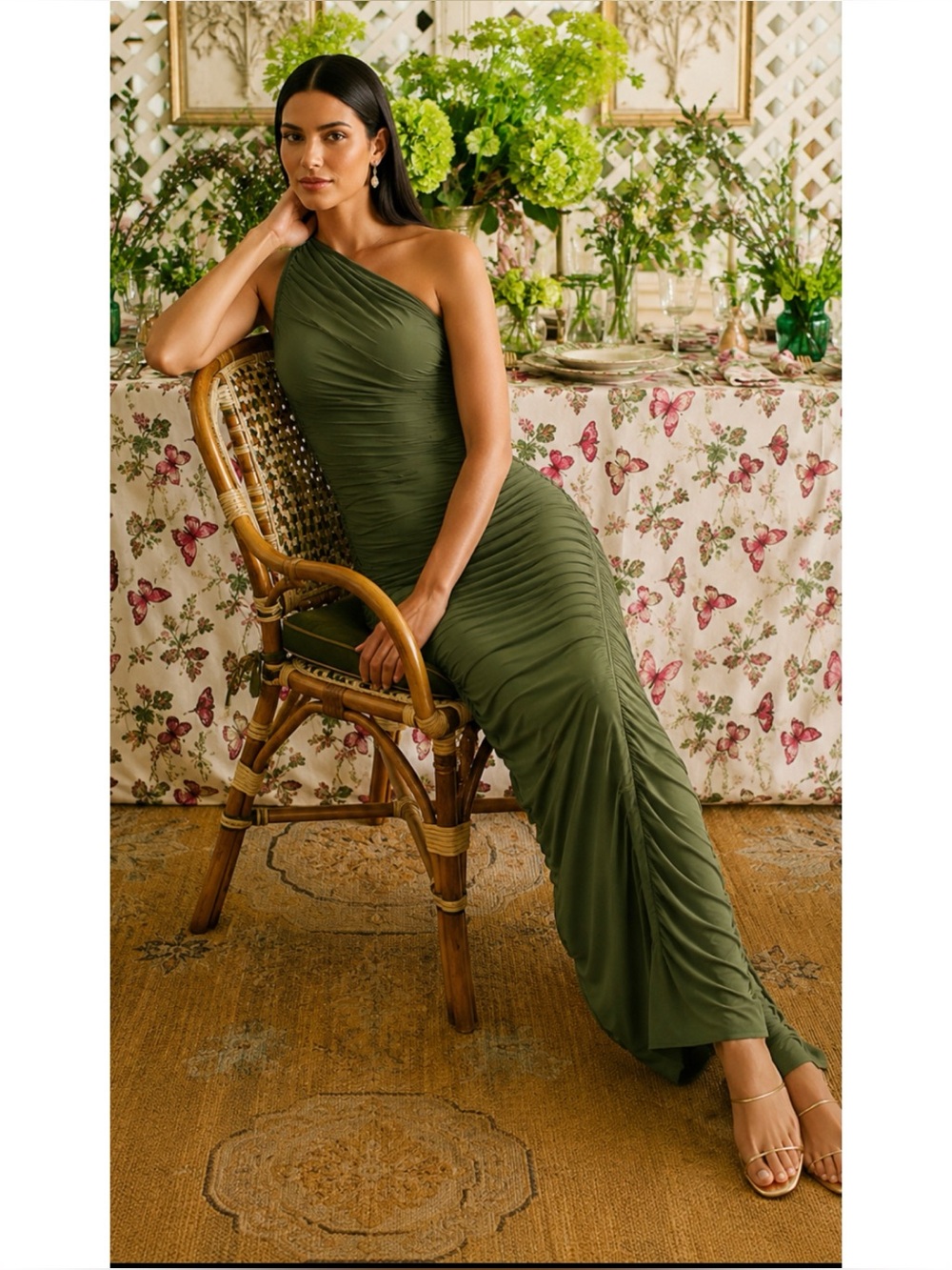 NORMA KAMALI Diana One Shoulder Bodysuit in Celadon Gown Size S